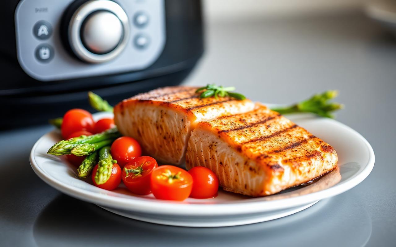 Cá hồi Eat Clean với nồi chiên Philips HD9255